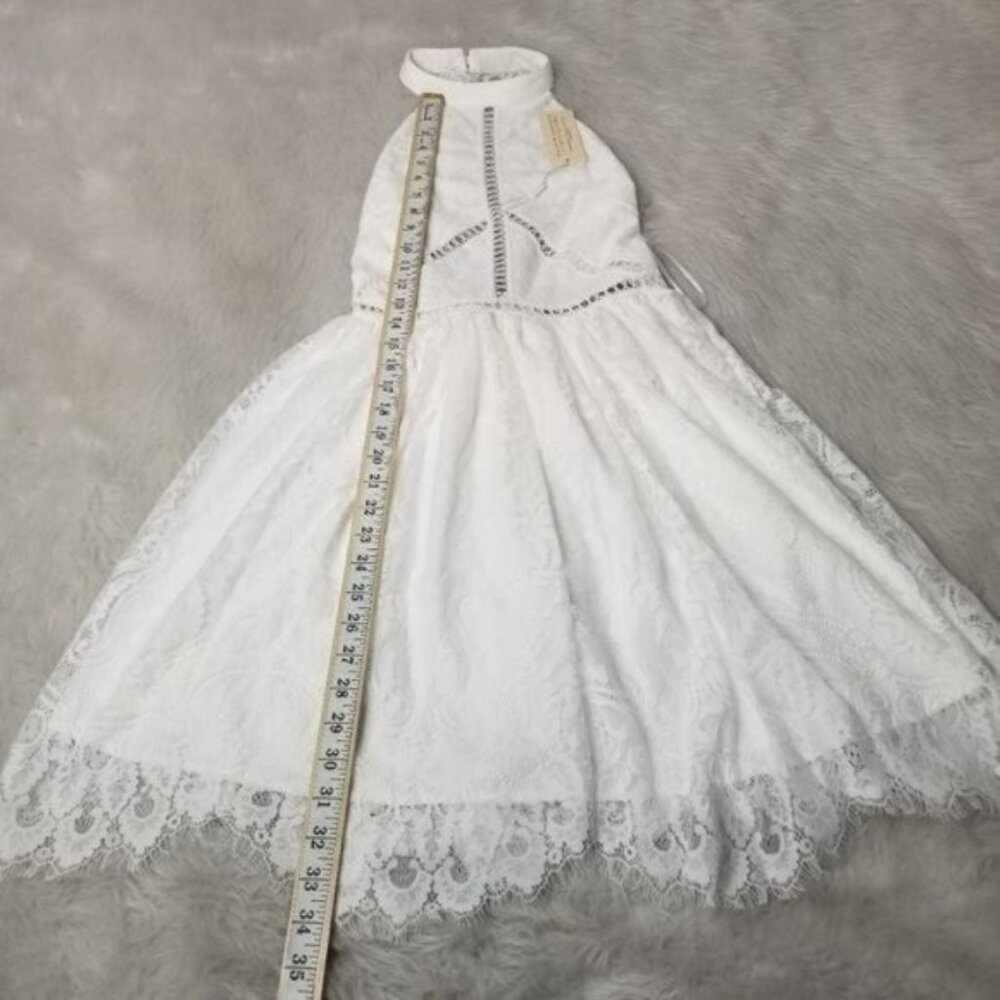 Twosisters The Label White Tory Lace Mini Halter Sleeveless Dress 2 - Picture 5 of 10